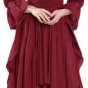 NSPSTT Victorian Dress Renaissance Costume Women Gothic Witch Dress Medieval Wedding Dress (XX-Large/3X-Large, Wine Red1)