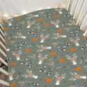 Green Boys Kids Hunting Baby Crib Sheets for Boy 52"x28" Camouflage Deer Hunting Soft Snug Fitted Crib Mattress Cover Animal Hunt Hunter Nursery Baby Sheet for Standard Crib & Toddler Bed Mattress, One size