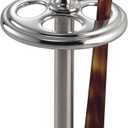 iDesign Steel Divided Toothbrush Holder Stand, The York Collection Four Divided Compartments, 3.25 x 3.25 x 5.75, Brushed Nickel & Polished Chrome