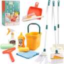 Jenilily Detachable Kids Cleaning Toy Set - Broom, Mop, Dustpan, Brush, Rag Play, Housekeeping Kit, STEM Really Clean Toys Gift for Girls & Boys
