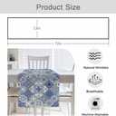 HOSNYE Table Runner Blue White Patchwork Tile in Spanish Style,Cotton Linen Table Runner Decoration for Kitchen Family Dinner Table Holiday Party Farmhouse Style 13 x 72 Inch