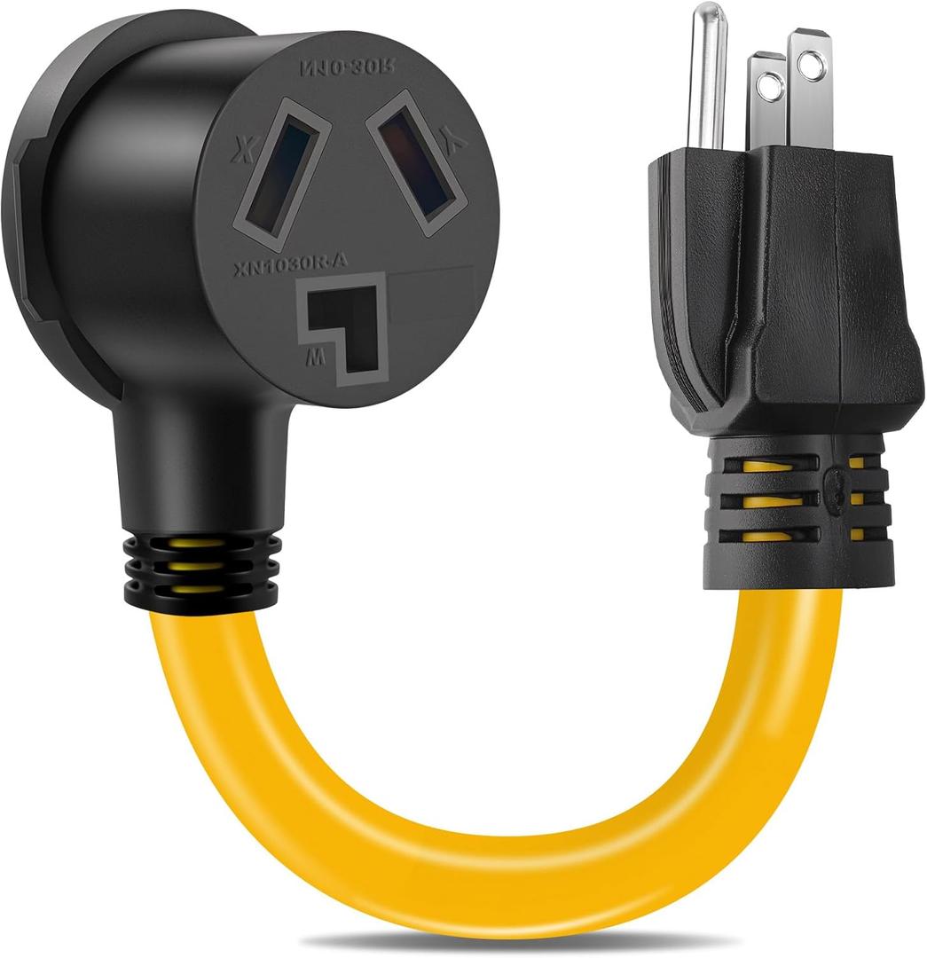 Dryer Adapter Cord,NEMA 5-15P Male to 10-30R Female Power Cable Cord Convertor Heavy Duty STW 10AWG, 3 Prong Female Receptacle ONLY for 15A 120V Device NOT 220V