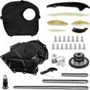 EA888 Engine Timing Chain Kit Timing Cover Camshaft Sprocket Tensioner Guide Rail Kit for Audi A4 A6 Q5 TT Volkswagen Passat Jetta Tiguan Beetle GTI 1.8T 2.0T 2006-17 06H109509Q 06H109469T 06H109469AD