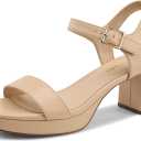 DREAM PAIRS Women's Platform Heels Block Chunky Open Toe Ankle Strap Heel Fashion Wedding Party Dress Sandals Shoes (7.5, Nude)