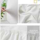 Headboard Covers, Stretch Bed Head Board Slipcover, Dustproof Protector Cover for Linen Fabric Tufted Upholstered Headboard (White, Full Headboard Length (47"-55"))