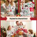 PATPAT Family Christmas Pajamas White Santa Print Family Matching Pjs Christmas Pajamas For Women XXL (White, XXL)