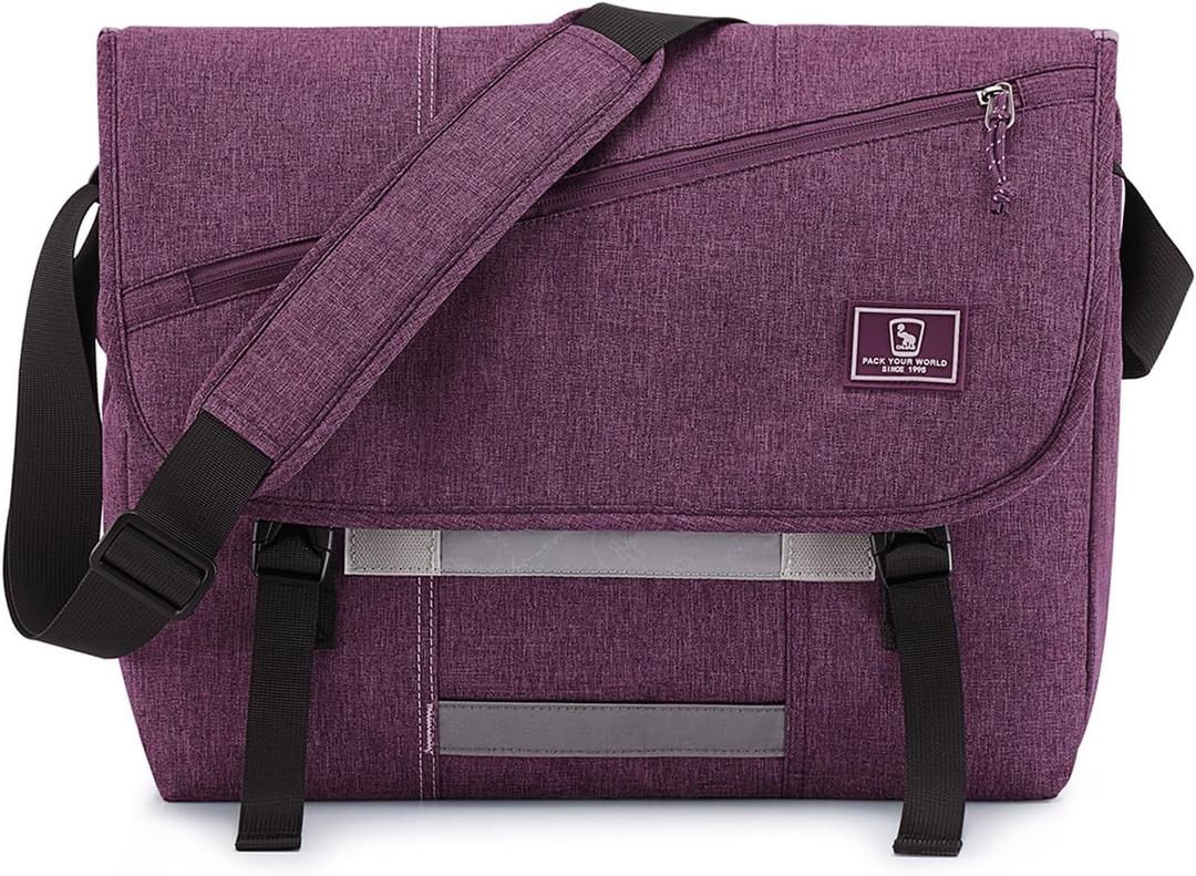 OIWAS Messenger Bag for Women, 17 Inch Laptop Crossbody Bags Men Casual Satchel Shoulder Bag College Travel Office Briefcase (Purple)