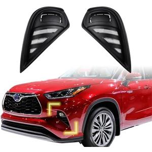 GeeGeeTop Switchback White/Amber LED Front Fog Daytime Sequential Running Lamp w/Dynamic Flash LED Turn Signal Feature Fit For 2020 2021-2023 Toyota Highlander(New Front Fog lamp)