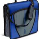 Case-it Mighty Zip Tab School Zipper Binder | 3-Inch O-Rings, 600-Sheet Capacity, 5-Subject Expanding File Folder, Multiple Pockets & Storage Organizer, Shoulder Strap | D-146 Midnight Blue