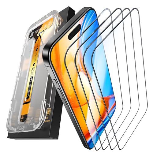 MRGLAS 4-Pack Screen Protector for iPhone 16 Plus [Auto-Alignment Kit][10X Military Grade Protection][HD Clear] 9H Shatterproof Tempered Glass Compatible 16 Plus 6.7" Case-Friendly, Zero Bubbles