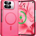 Magnetic for Google Pixel 10 Pro Fold Case [Compatible with MagSafe][Anti-Fingerprint][Military Grade Drop Proof] Hard Back & Soft Silicone Bumper for 10 Pro Fold Phone Case,Light Red