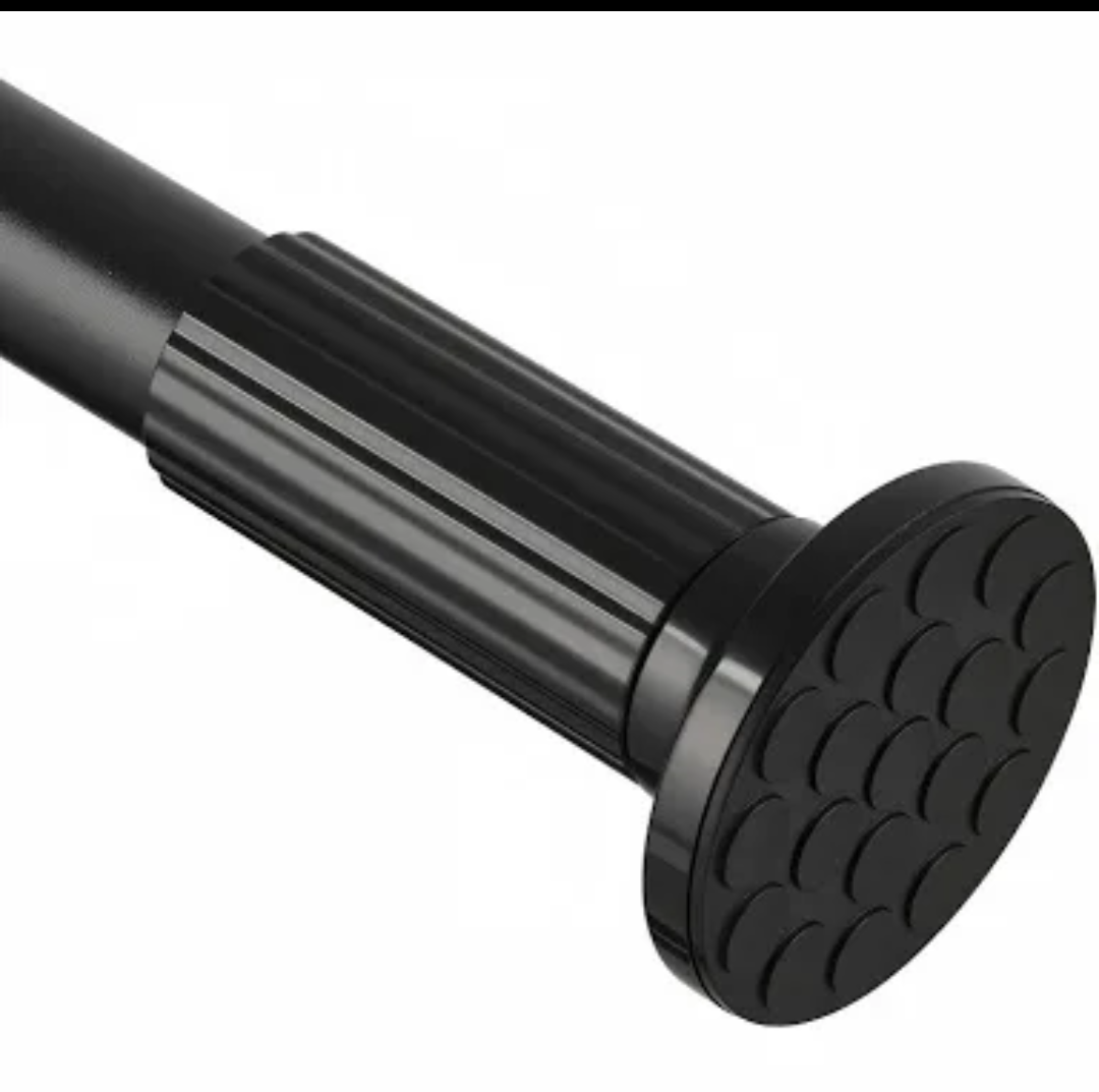 MOFAOTU Tension Curtain Rod, Shower Curtain Rod, 46-128 inch, No Drill Window Curtain Rod, Rustproof Adjustable Shower Rods for Bathroom, Extra Long For Outdoor, Living Room, Black