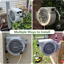110 FT Retractable Garden Hose Reel by HOZEREEL, Outdoor Garden Hose Reels 1/2" - Automatic Self Retract Wall Mount Hose Reel Enclosed Storage, Any Length Lock, 10 Pattern Nozzle-Grey