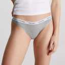 Calvin Klein Women's Modern Cotton Thong Panty, Grey Heather, Small