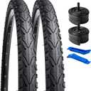 YUNSCM 26" Bike Tires 26 x 1.75/47-559 and 26" Bike Tubes Compatible with Road 26x1.50 26x1.75 26x1.90 Bike Bicycle Tires and Tubes (W-2015)
