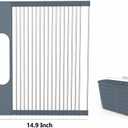 Roll Up Dish Drying Rack Over Sink, 17.5" x 15.2" Foldable SUS304 Stainless Steel Kitchen Dish Drainer, Heat-Resistant Multipurpose Rolling Sink Rack Organizer,Grey, Grey17.5" X 15.2"