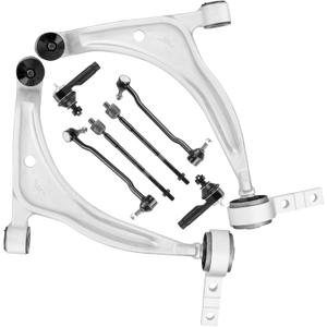 8pcs Front Lower Control Arms w/Ball Joint + Sway Bars + Tie Rods w/Rack Boots for Nissan Altima 2002-2006, Nissan Maxima 2004-2008, Suspension Kit K620166 K620167 K90352 K90353 EV427 ES3438