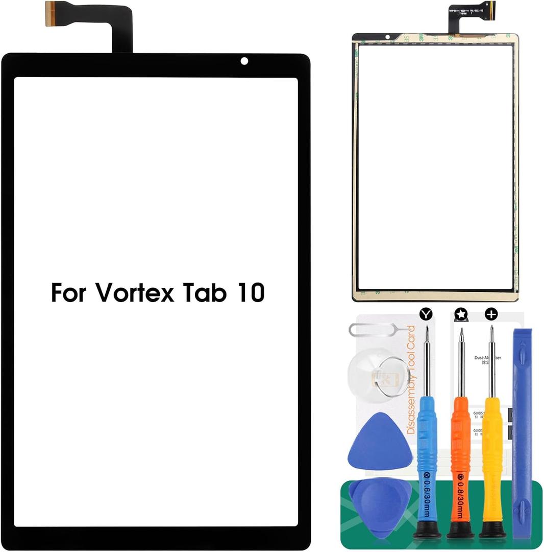 for Vortex Tab 10 Screen Replacement 10.1" for Vortex Tab T10M Digitizer Repair for Vortex Tab 10/T10M/T10M Pro Tablet Touch Screen Replacement Black MJK-GG101-2329-V1 (No LCD Display)