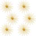 Barydat 6 Pcs Gold Sunburst Wall Decor Metal Bling Starbursts Wall Art Mid Century Modern Round Decoration Radial Boho Home Artwork for Living Room Hanging Accents Bedroom Entryway Dorm