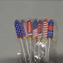 8 Pcs 4th of July Metal Firework Garden Stakes, American Flag Yard Sign, Patriotic Independence Day Memorial Day Decor for Outdoor Lawn, Yard, Garden, Walkway (Rockets)