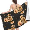 Monkey Beach Towel 31inx51in, Animal Sand-Free Microfiber Bath Towel Ultra Soft Quick Dry Pool Towel Absorbent Towel Lightweight Towel for Swimming Bathroom Decor