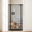 HIDOG 55'' Extra Tall Cat Gate, 30.1"-34.1" Wide Auto Close Tall Pet Gate for Doorways, Pressure Mounted High Dog Door Gate No Drilling Cat Fence Safety Baby Gate for Stairs, Doorways, Black