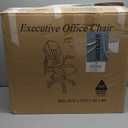 Office Desk Chair, Ergonomic Computer Chair with Padded Flip-Up Arms and Adjustable Lumbar Support, PU Leather Executive Chair with Tilt Lock and 360 Swivel Rolling Wheels for Work, Study (Black)