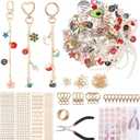 kjcbkcb 314Pcs Zinc Alloy Keychain Making Kit Enhance Focus DIY Key Ring Set Inspire Imagination Keychain Charm Clip Add Fun for DIY