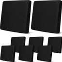 Newwiee 8Pcs Patio Cushion Covers Stretch Outdoor Cushion Cover Replacement for Patio Furniture Sofa Couch Slipcovers, Soft Flexibility Washable Furniture Protector(Waterproof Pure, Black)