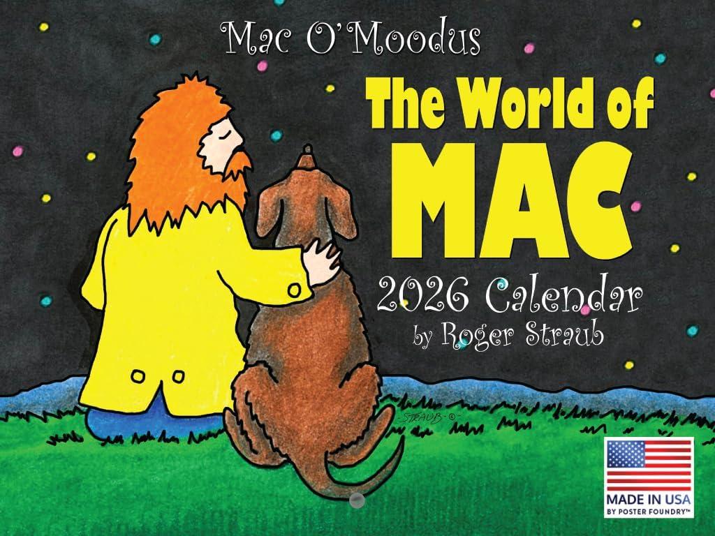 Roger Straub World Of Mac O Moodus Calendar 2026 Pastoral Surrealism Monthly Wall Calender 12 Month | American Made In The USA