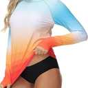 VAYAGER Womens Rash Guard UPF 50+ Swim Shirts Long Sleeve Quick Dry Water Beach Surfing Swimming Tops with Thumb Hole, XS