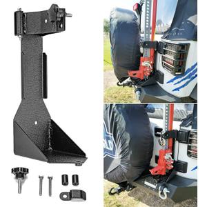 Wsays High Lift Jack Mount Tailgate Hi Lift Jack Holder Carrier Bracket Kit Compatible with Jeep Wrangler JK 2007-2017
