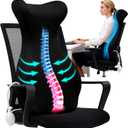27.7'' Adjustable High Lumbar Support Pillow for Office Chair, Full Back Support Pillow for Upper Lower Back Pain Relief, Memory Foam Lumbar Cushion for Desk, Gaming Chair, Couch, Improves Posture