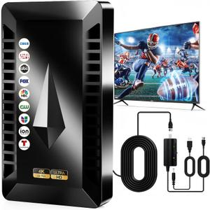 Digital Antenna for Smart TV Indoor Outdoor, HD Antennas for Local Channels with Amplifier Support All TVs, Clear Reception for 8K 4K 1080P