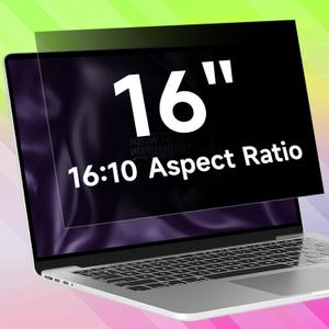 16 Inch 16:10 Laptop Privacy Screen Filter, Anti Blue Light Glare & Anti Scratch Computer Privacy Shield for 16" with 1920x1200 Aspect Ratio Laptop