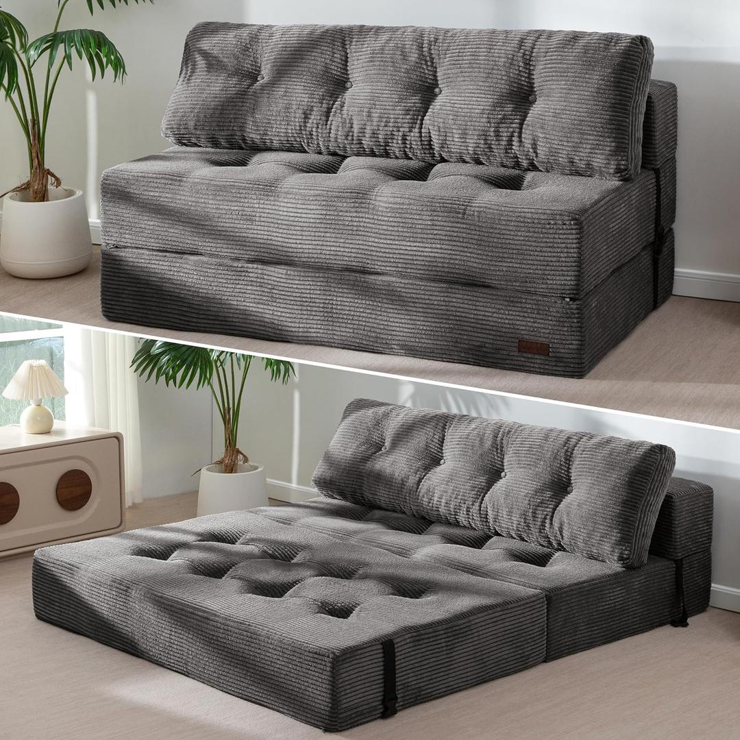 MAXYOYO Folding Sofa Bed, Convertible Chair Bed with Pillow, Loveseat