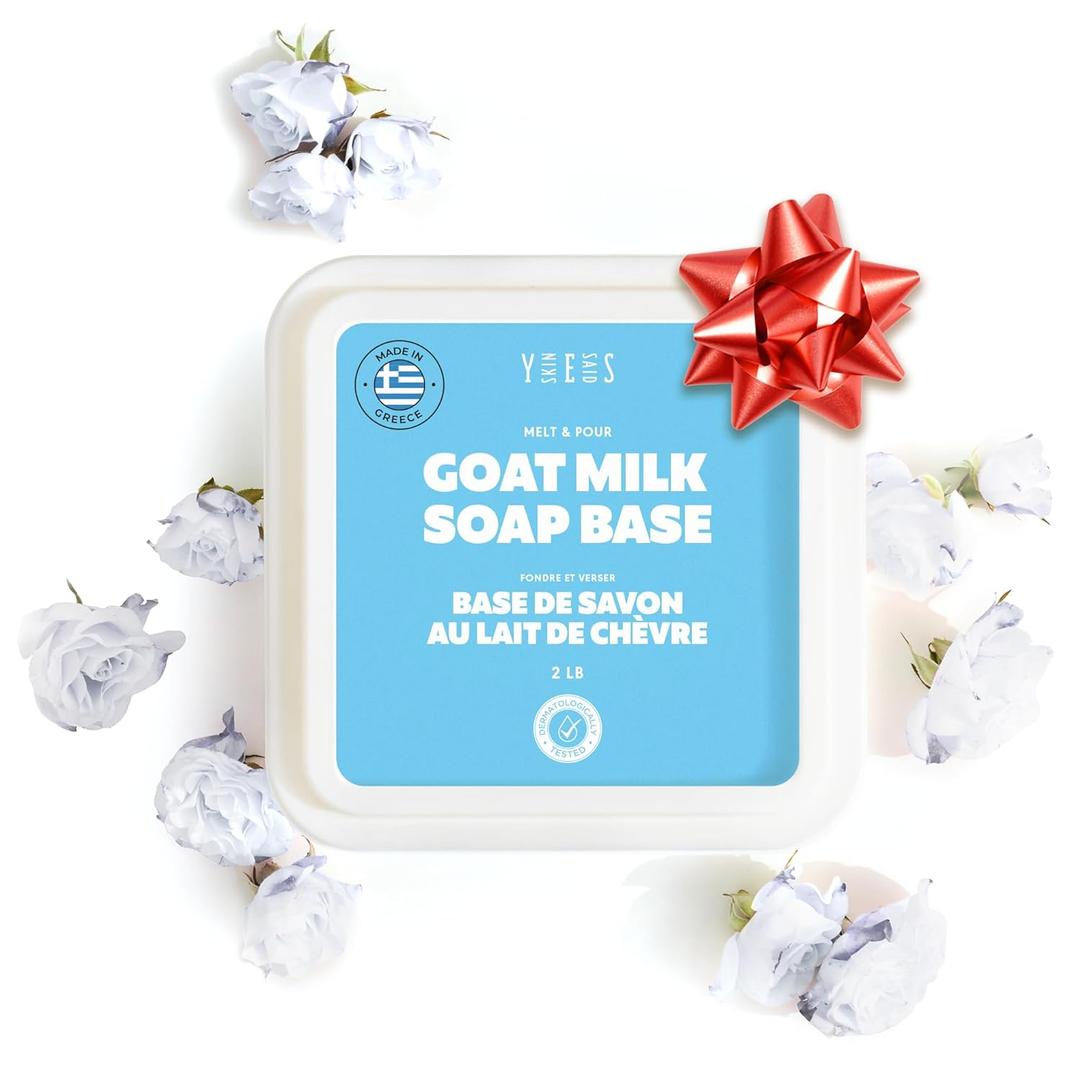 2 Lb Goat Milk Soap Base - SLS/SLES Free, No Palm Oil, Organic - Melt and Pour Goats Milk Soap Making Supplies - All Natural, Gentle on Skin, Moisturizing, Perfect for DIY Projects (32 Ounce (Pack of 1))