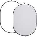 Kate 5x6.5ft(1.5x2m) Collapsible Backdrop White Grey Twist Flex Folding Pop up Backgrounds for Photoshoot, Headshots Photo, Video Calls