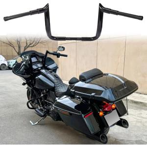 12" Ape Hangers Handlebars 1  Meathook Bagger Bar Compatible With 1986-2023 Harley Touring Street Glide Electra Glide Models with Bating FairingGloss Black