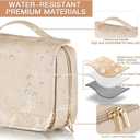 Elviros Hanging Travel Toiletry Bag for Women, 3-in-1 Large Makeup Bag and Cosmetic Organizer, Vegan Leather Waterproof Skincare Case for Travel Size Toiletries and Accessories, Gift for Women (EXP 07/07/26)