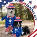 Huhumy 4th of July Pet Costume American Flag Dog Costumes Stars Stripes Funny Dog Costumes for 250th Anniversary Independence Day National Day Parades Patriotic American Celebrations(Size L)
