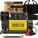 SAMOUT 12V Digital Air Compressor, Offroad Portable Inflator 7.06 CFM, Air Pump Max 150PSI for Heavy-Duty Tires, with LCD Control Panel to Preset Target Pressure, 4x4 Vehicle, SUV, RV