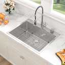 28 Stainless Steel Kitchen Sink Drop In - 28x22 Inch Topmount Sink Stainless Steel 16 Gauge Single Bowl Over Counter Drop Sinks Basin, 28"x22"x10"