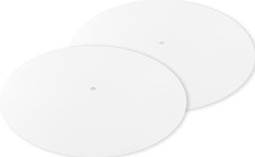 GOSO 2 PCS Round Lamps Shades Diffuser 11.5" Diameter with 3/8" Center Hole- Lampshade for Table Lamps Pendants Light Lampshade Fits 12-15" Openings Frosted Frosted White Acrylic Drum Diffuser Shades
