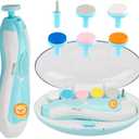 New Baby Nail Trimmer Safe (Lion) – Quiet & Safe Nail File for Newborn, Infant & Toddler – Lion & Butterfly Design – Painless, Safe, and Electric for Baby Boy or Girl – Blue (Lion)