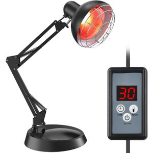 Infrared Light Heat Lamp, Near Red Light Therapy for Body Muscle Joint Pain Relieve 150W Bulb with Adjustable Stand, Timer