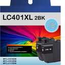 LC401XL Black Ink Cartridges, High Yield Compatible for Brother LC401 BK LC401XL Ink Cartridges, Works with MFC-J1010DW J1012DW J1170DW Printers, LC401 Black Ink for Brother Printer, 2 Pack