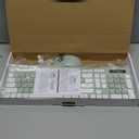 Wireless Keyboard and Mouse Combo, Full-Sized Wireless Keyboard and Adjustable DPI Mouse, 2.4GHz USB Receiver, Silent Keyboard and Mouse for PC, Windows, MAC, Desktop, Laptop (Avocado Green)