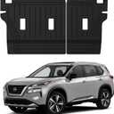Ecarzo Backrest Mat Compatible with 2021-2024 2025 Nissan Rogue Accessories TPE Back Seat Protector All Weather Waterproof Cargo Liner for 2025 Nissan Rogue Accessories - Balck