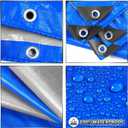 Tarp 8x12 Feet, 7 Mil Thick Waterproof Poly Tarps Cover UV Resistant, Rip & Tear Proof with Metal Grommets Every 20 Inche (Blue/Silver)